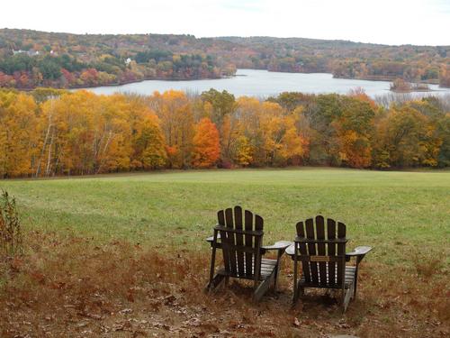 view of Lake Cochichewick from near the summit of Osgood Hill at North Andover in Massachusetts