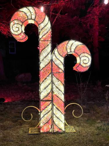 candy canes in December at Stevens-Coolidge House & Gardens in northeast MA