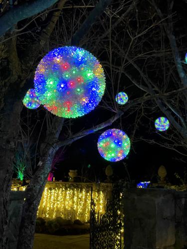 globes in December at Stevens-Coolidge House & Gardens in northeast MA