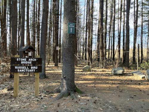 trail start in February at Stone Arch Bridge near Westford in northeast MA