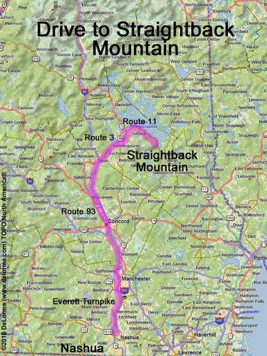 Straightback Mountain drive route