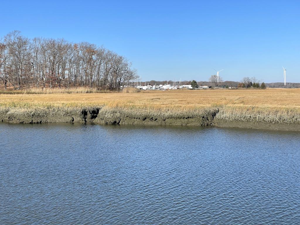 view in November from the path to Baker's Island at Strawberry Hill in northeast Massachusetts