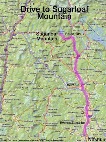 Sugarloaf Mountain drive route