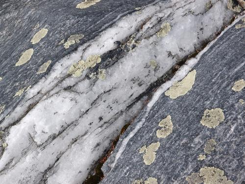 artistic rock formation atop Sugarloaf Mountain in western New Hampshire