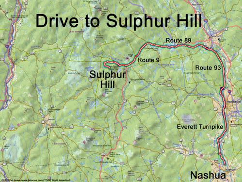 Sulphur Hill drive route