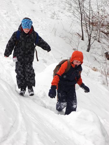 winter hikers on Mount Sunapee in New Hampshire