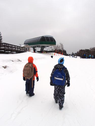 winter hikers on Mount Sunapee in New Hampshire