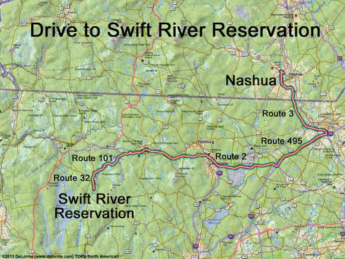 Swift River Reservation drive route