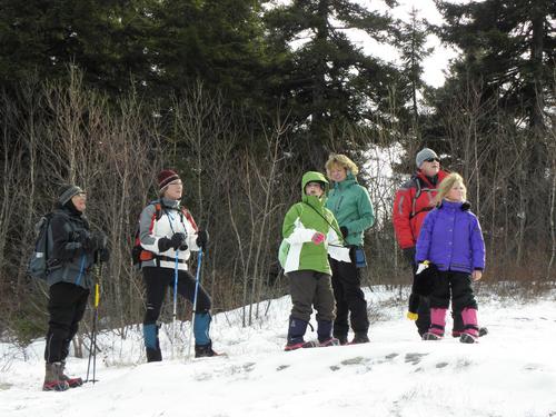 winter hikers on Temple Mountain in New Hampshire