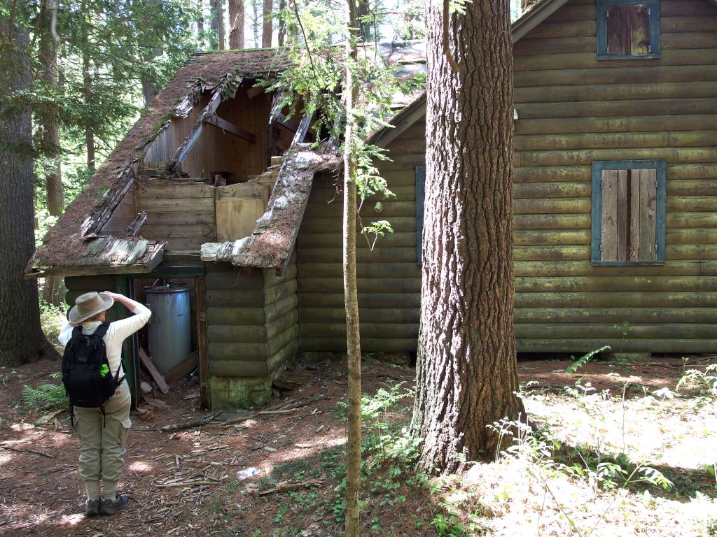 damaged cabin near Thanksgiving Forest at Chelmsford in northeastern Massachusetts