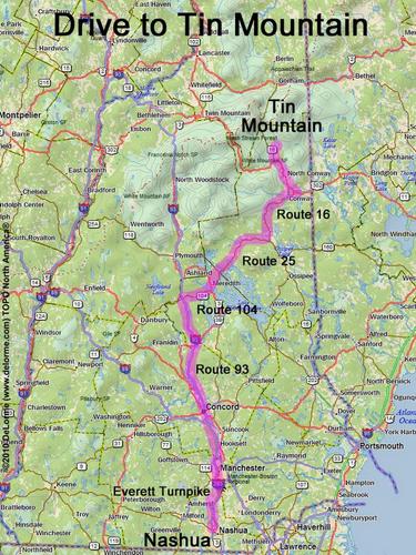 Tin Mountain drive route