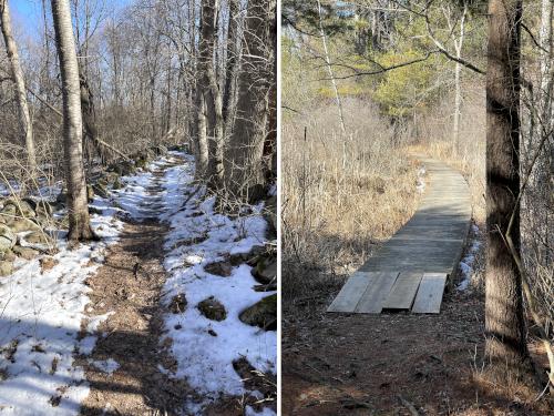 trail sections in February on the Tom Paul Trail at Westford in northeast MA