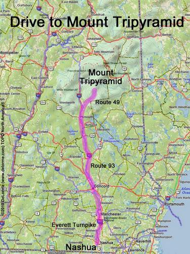 Mount Tripyramid drive route