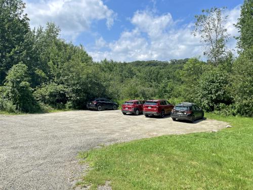 parking in July at Tryon Mountain near Freeport in southern Maine