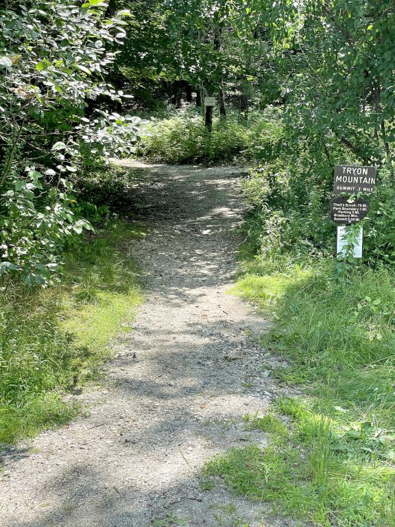 trail in July to Tryon Mountain near Freeport in southern Maine