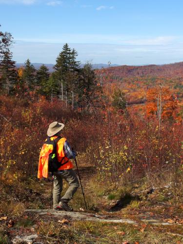 Andee on the trail to Tucker Mountain in New Hampshire