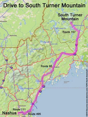 South Turner Mountain drive route