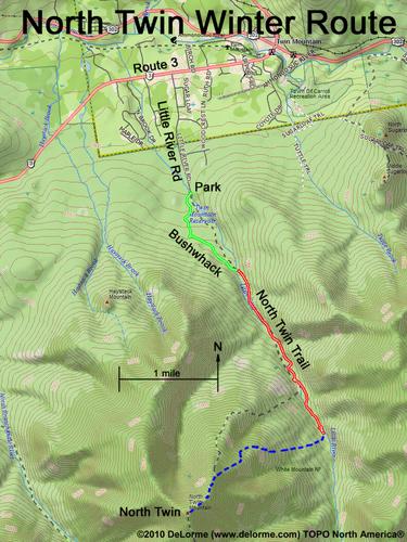 North Twin Mountain gps track