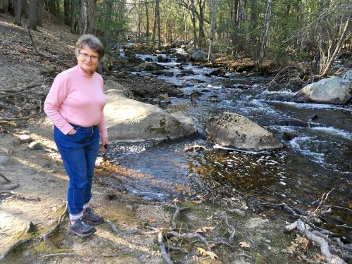 Baboosic Brook in April at Twin Bridge Park in southern New Hampshire