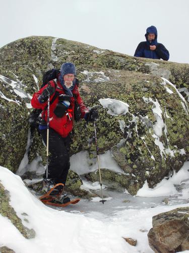 winter hikers on the summit of South Twin Mountain