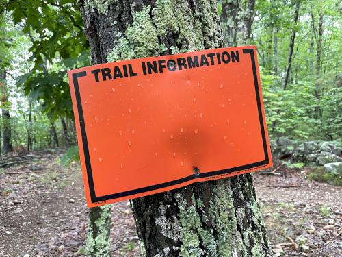 blank sign in July at North Uncanoonuc Mountain in southern NH