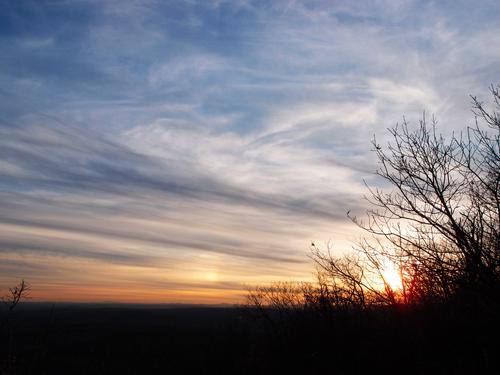 sunset as seen from South Uncanoonuc Mountain in New Hampshire