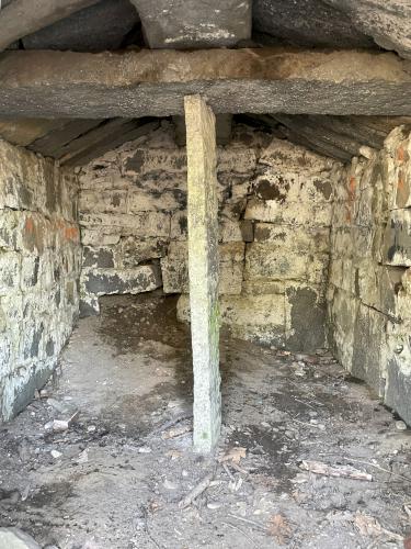 stone chamber in February at Veterans Memorial Complex near Westford in northeast MA