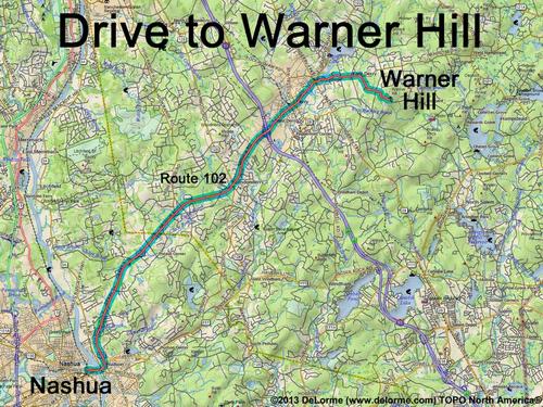 Warner Hill drive route