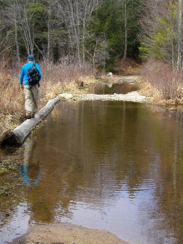 hiker on Binney Hill Road in Massachusetts