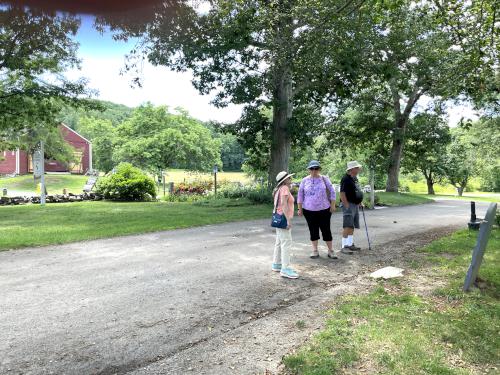 hikers in June at Wayside Inn Historic Site in eastern MA