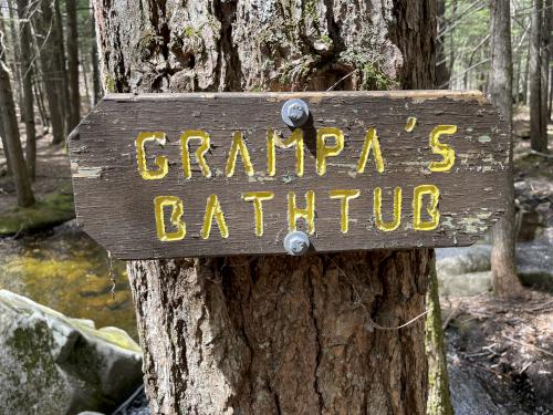 Grampa's Bathtub in April at Webb Forest in New Hampshire