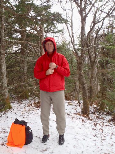 hiker on Terrace Mountain in New Hampshire