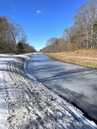 canal in February beside the Grand Wenham Canal Path in northeast MA