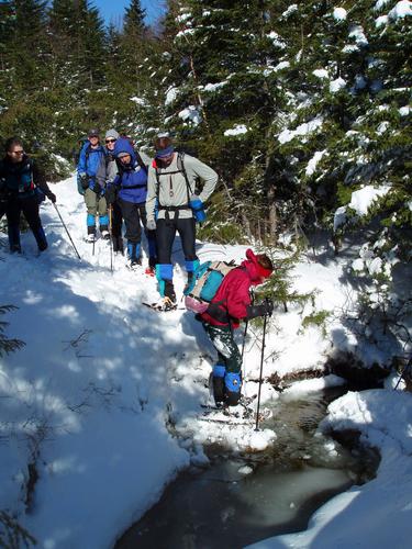 water crossing on the way to West Field Peak in New Hampshire