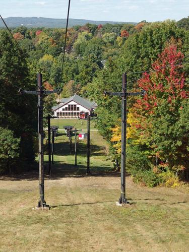 view from the top of Oak Hill looking down slope to McIntyre Sky Area in Manchester, New Hampshire