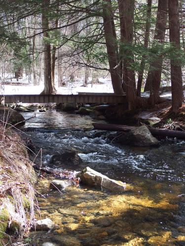 footbridge over brook on the Wheeler Trail in southern New Hampshire