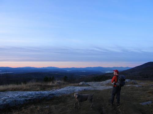 Jeremy checks out the twilight view from Whiteface Mountain near Lake Winnipesaukee in New Hampshire