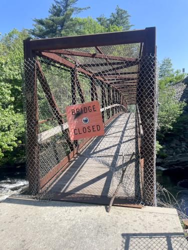 footbridge in May at Wildcat Falls in southern New Hampshire