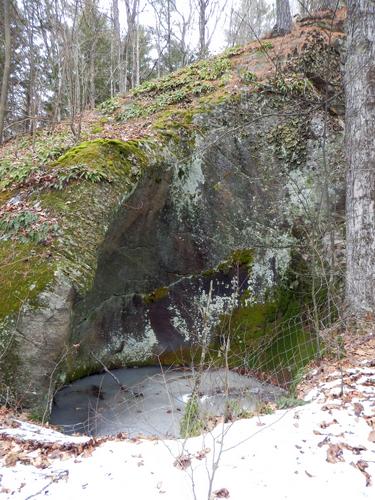 sculpted rock at Plummers Ledge Natural Area near Willoughby Mountain in New Hampshire