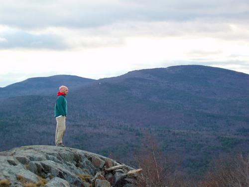 hiker on Winn Mountain in New Hampshire