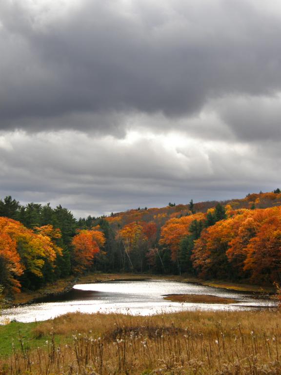 stormy fall view near Winn Mountain in New Hampshire