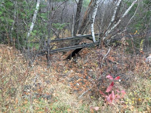 eroded rail tracks at the Winnipesaukee River Trail near Tilton, New Hampshire