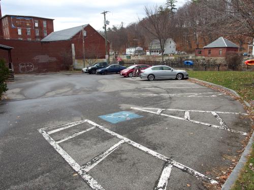 parking at the Winnipesaukee River Trail near Tilton, New Hampshire