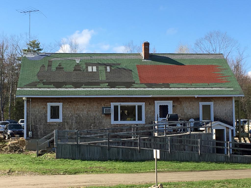 shingled roof at Wiscasset Railroad in Maine