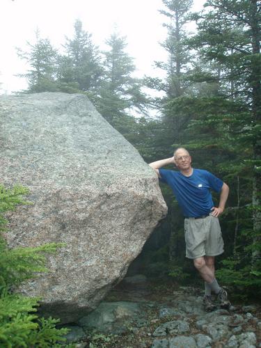 hiker atop Wonalancet Hedgehog in New Hampshire