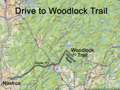 Woodlock Trail drive route