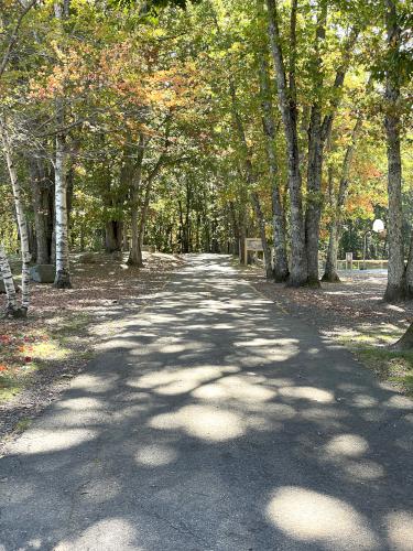 road in October at Woodlock Trail in southern NH