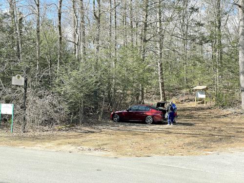 parking in March at Wunnegen Conservation Area in northeast MA