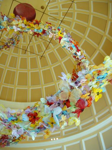 artistic decoration inside a dome in the Belagio casino at Las Vegas, Nevada