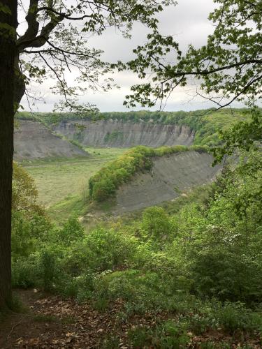 The Hogsback jutting out into the Genesee Gorge at Letchworth State Park in New York